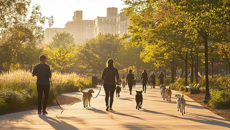 Neighborhood dog walk