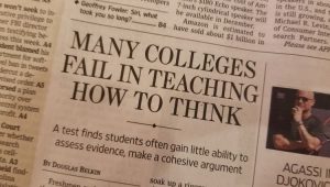 Wall Street Journal Clipping: Many Colleges Fail in Teaching How to Think